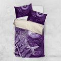 New Zealand Matariki Bedding Set Maori Koru With Humpback Whale Purple