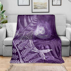 New Zealand Matariki Blanket Maori Koru With Humpback Whale Purple