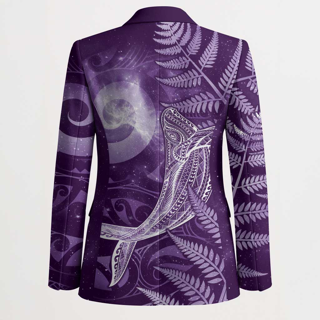 New Zealand Matariki Blazer Maori Koru With Humpback Whale Purple