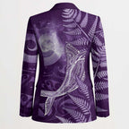 New Zealand Matariki Blazer Maori Koru With Humpback Whale Purple