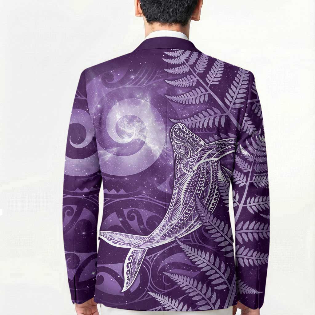 New Zealand Matariki Blazer Maori Koru With Humpback Whale Purple
