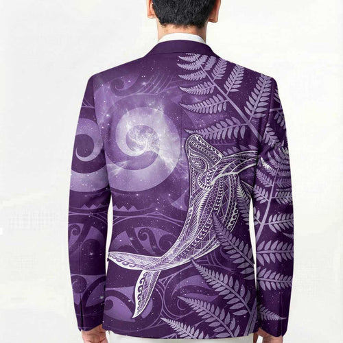 New Zealand Matariki Blazer Maori Koru With Humpback Whale Purple