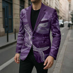 New Zealand Matariki Blazer Maori Koru With Humpback Whale Purple