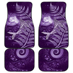 New Zealand Matariki Car Mats Maori Koru With Humpback Whale Purple