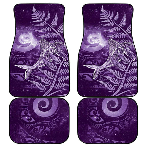 New Zealand Matariki Car Mats Maori Koru With Humpback Whale Purple