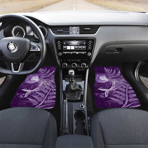 New Zealand Matariki Car Mats Maori Koru With Humpback Whale Purple
