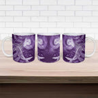 New Zealand Matariki Ceramic Mug Maori Koru With Humpback Whale Purple