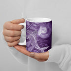 New Zealand Matariki Ceramic Mug Maori Koru With Humpback Whale Purple