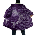 New Zealand Matariki Cloak Maori Koru With Humpback Whale Purple