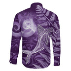 New Zealand Matariki Family Matching Tank Maxi Dress and Hawaiian Shirt Maori Koru With Humpback Whale Purple