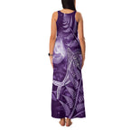 New Zealand Matariki Family Matching Tank Maxi Dress and Hawaiian Shirt Maori Koru With Humpback Whale Purple