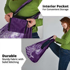 New Zealand Matariki Grocery Bag Maori Koru With Humpback Whale Purple