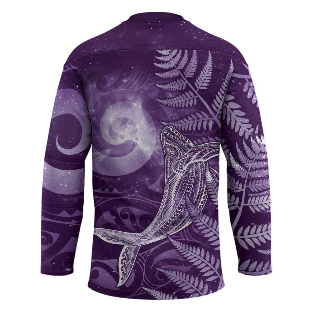New Zealand Matariki Hockey Jersey Maori Koru With Humpback Whale Purple