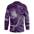 New Zealand Matariki Hockey Jersey Maori Koru With Humpback Whale Purple