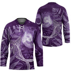 New Zealand Matariki Hockey Jersey Maori Koru With Humpback Whale Purple
