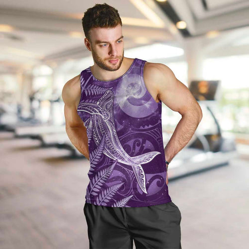 New Zealand Matariki Men Tank Top Maori Koru With Humpback Whale Purple