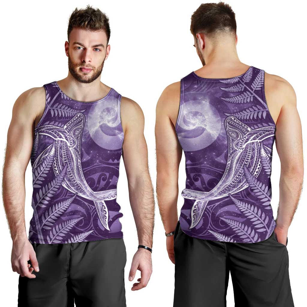 New Zealand Matariki Men Tank Top Maori Koru With Humpback Whale Purple