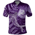 New Zealand Matariki Polo Shirt Maori Koru With Humpback Whale Purple