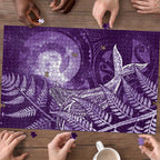 New Zealand Matariki Puzzle Maori Koru With Humpback Whale Purple