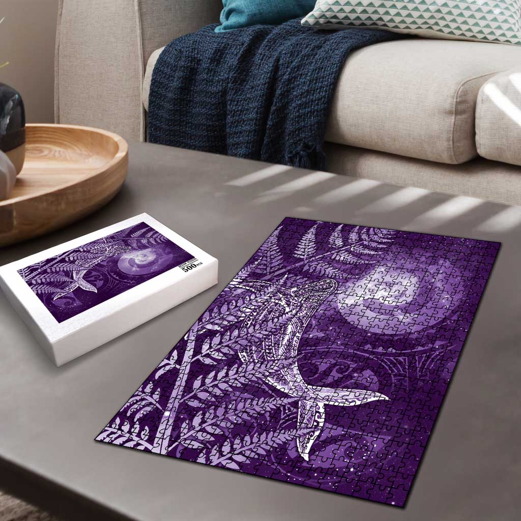 New Zealand Matariki Puzzle Maori Koru With Humpback Whale Purple