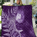 New Zealand Matariki Quilt Maori Koru With Humpback Whale Purple