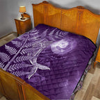 New Zealand Matariki Quilt Maori Koru With Humpback Whale Purple