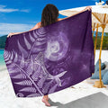 New Zealand Matariki Sarong Maori Koru With Humpback Whale Purple