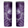 New Zealand Matariki Skinny Tumbler Maori Koru With Humpback Whale Purple