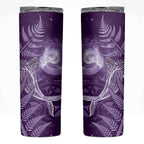 New Zealand Matariki Skinny Tumbler Maori Koru With Humpback Whale Purple