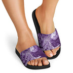 New Zealand Matariki Slide Sandals Maori Koru With Humpback Whale Purple