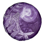 New Zealand Matariki Spare Tire Cover Maori Koru With Humpback Whale Purple