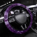 New Zealand Matariki Steering Wheel Cover Maori Koru With Humpback Whale Purple