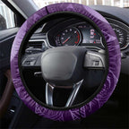 New Zealand Matariki Steering Wheel Cover Maori Koru With Humpback Whale Purple