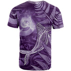 New Zealand Matariki T Shirt Maori Koru With Humpback Whale Purple