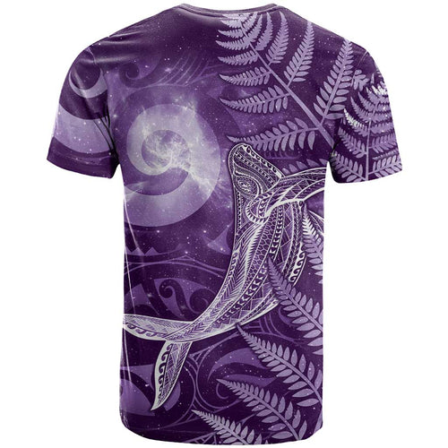 New Zealand Matariki T Shirt Maori Koru With Humpback Whale Purple