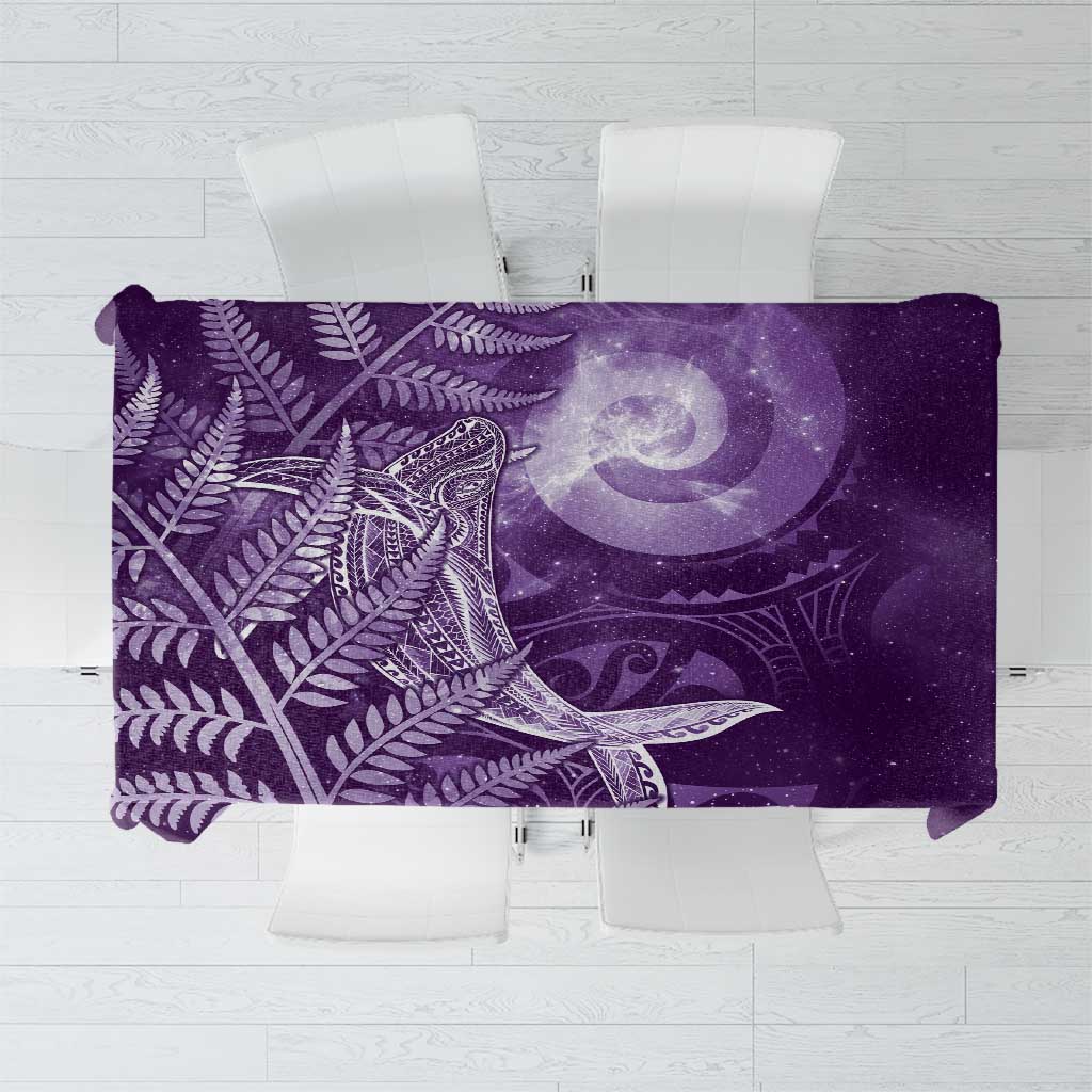 New Zealand Matariki Tablecloth Maori Koru With Humpback Whale Purple