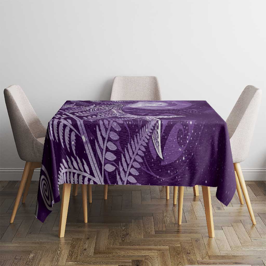 New Zealand Matariki Tablecloth Maori Koru With Humpback Whale Purple