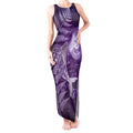 New Zealand Matariki Tank Maxi Dress Maori Koru With Humpback Whale Purple