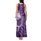 New Zealand Matariki Tank Maxi Dress Maori Koru With Humpback Whale Purple