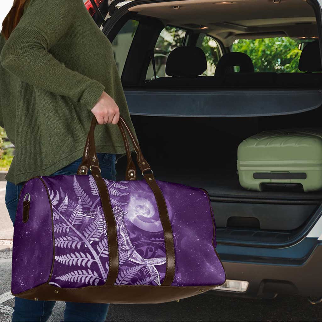 New Zealand Matariki Travel Bag Maori Koru With Humpback Whale Purple