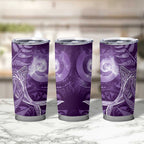 New Zealand Matariki Tumbler Cup Maori Koru With Humpback Whale Purple