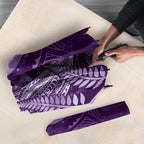 New Zealand Matariki Umbrella Maori Koru With Humpback Whale Purple
