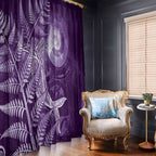 New Zealand Matariki Window Curtain Maori Koru With Humpback Whale Purple