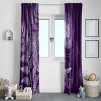 New Zealand Matariki Window Curtain Maori Koru With Humpback Whale Purple