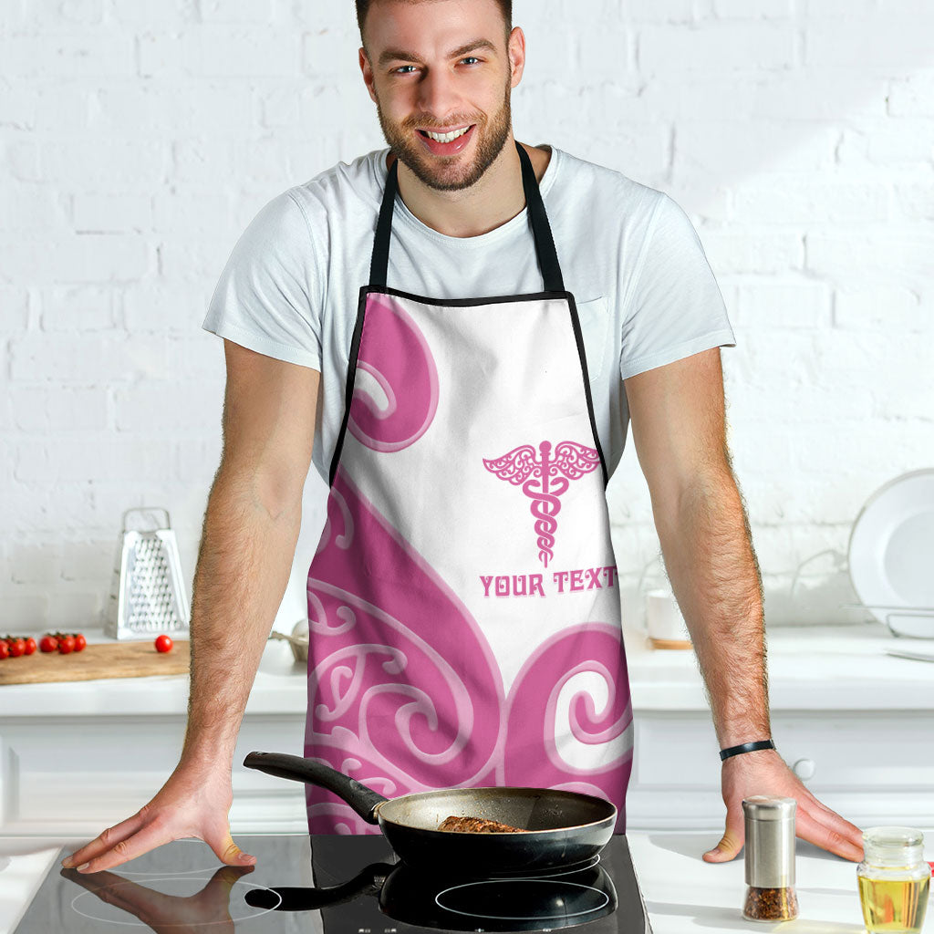Personalised New Zealand Nurse Apron Maori Koru Pink Version