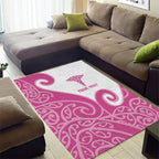 Personalised New Zealand Nurse Area Rug Maori Koru Pink Version