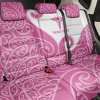 Personalised New Zealand Nurse Back Car Seat Cover Maori Koru Pink Version