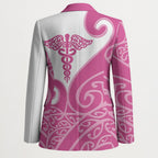 Personalised New Zealand Nurse Blazer Maori Koru Pink Version