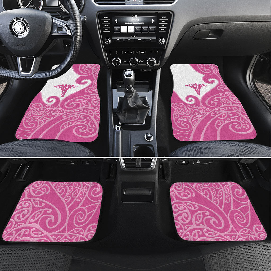New Zealand Nurse Car Mats Maori Koru Pink Version