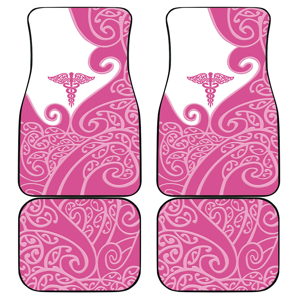 New Zealand Nurse Car Mats Maori Koru Pink Version